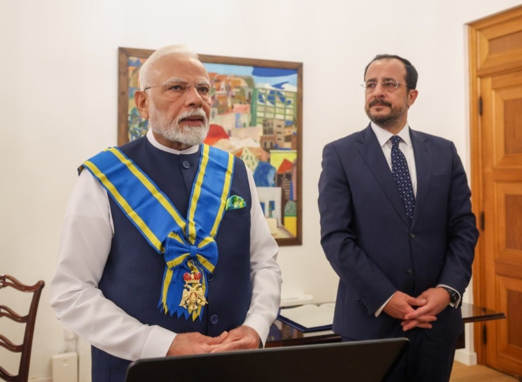 Modi Conferred Top Civilian Honour by Cyprus