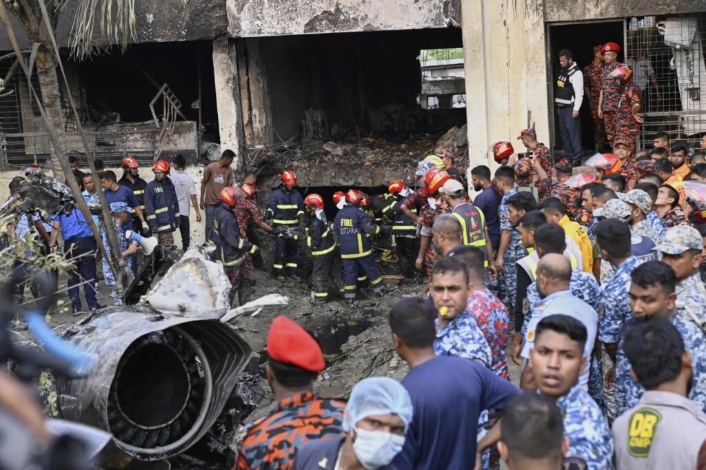 Bangladesh Plane Crash Air Force Jet Hits Dhaka School 19 Dead