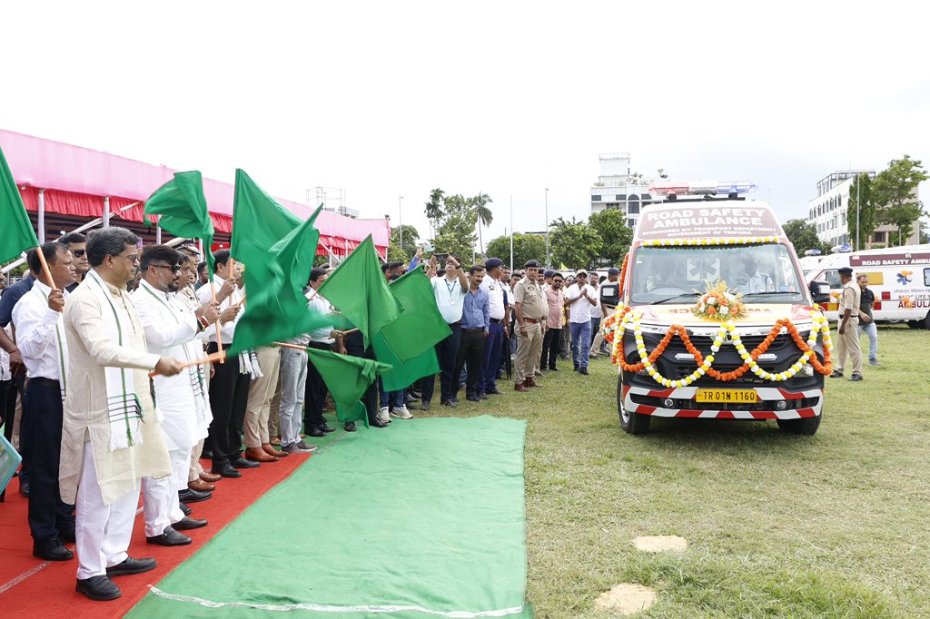 Tripura Govt Flags Off 16 Modern Ambulances to Tackle Accident Emergencies 1 Tripura Govt Flags Off 16 Modern Ambulances