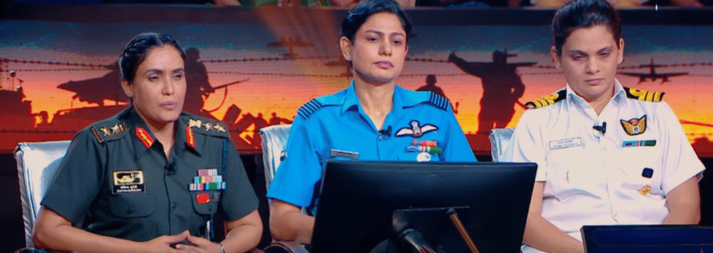 KBC Hosts Operation Sindoor Heroes for Independence Day Episode 1 Colonel Sofiya Qureshi, Wing Commander Vyomika Singh & Commander Prerna Deosthalee in KBC