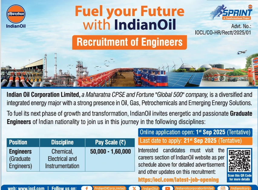 IOCL Recruitment 2025: Apply for 537 Apprentice Posts – Last Date 18th September 1 IOCL Recruitment 2025 Apply for 537 Apprentice Posts – Last Date 18th September