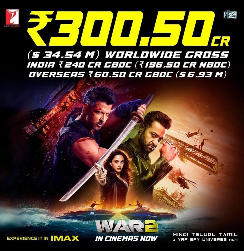 War 2 Box Office Collection: Hrithik Roshan, Jr NTR Starrer Crosses RS 300 Crore Worldwide 1 War 2 Box Office Collection Crosses RS 300 Crore Worldwide