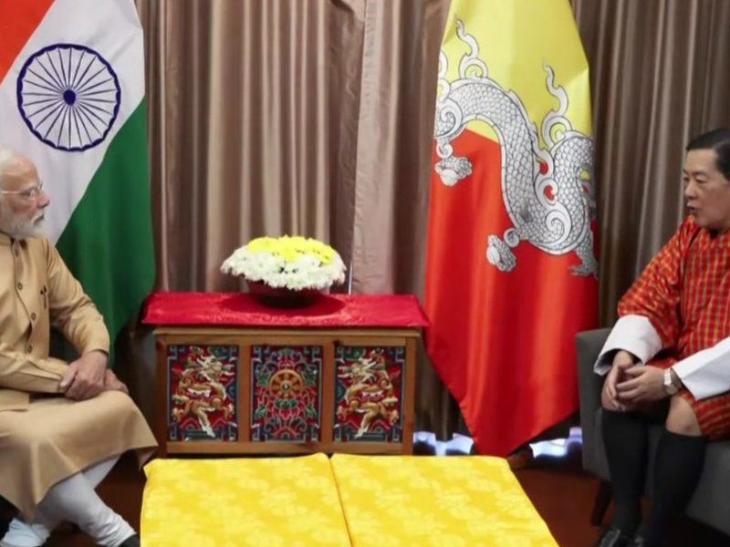PM Modi Meets Bhutan’s Fourth King in Thimphu
