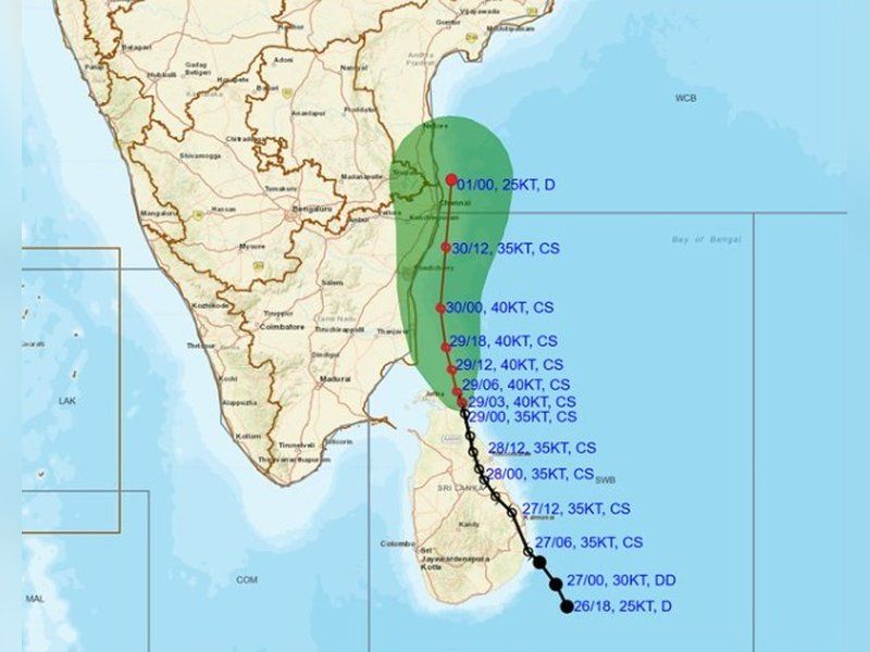Cyclone Ditwah disrupts life, halts rail services in TN 1 Cyclone Ditwah disrupts life, halts rail services in TN