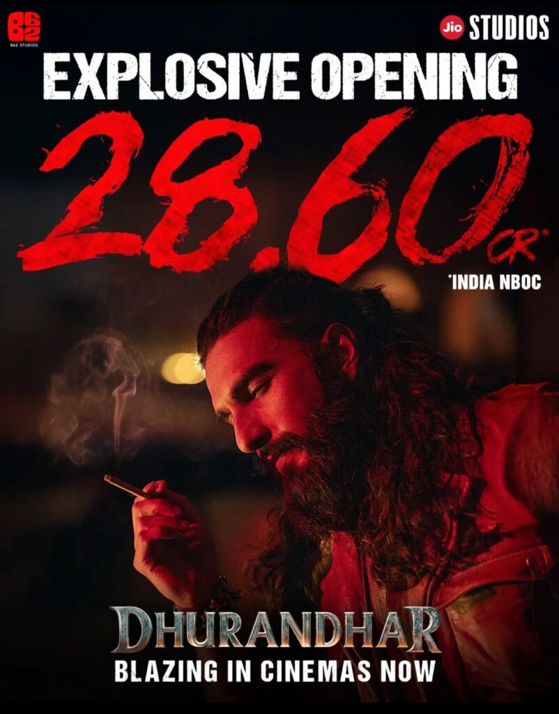 Dhurandar Box Office Day 1: Blockbuster Opening Rs 28.60 Crore NBOC in India 1 Dhurandar Box Office Day 1: Blockbuster Opening Rs 28.60 Crore NBOC in India