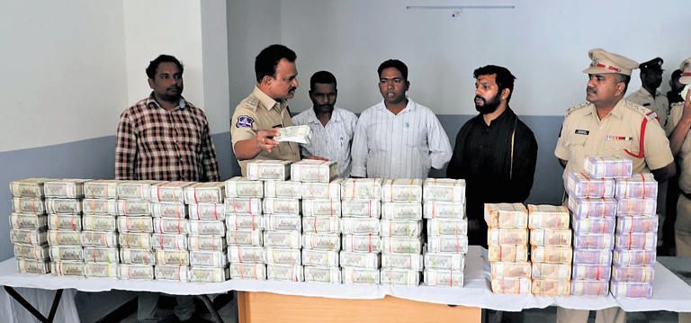 Rs 4.5 Crore Hawala Cash Seized in Telangana 1 Rs 4.5 Crore Hawala Cash Seized in Telangana