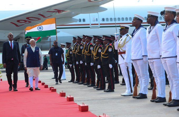 PM Modi Arrives in Seychelles for Historic State Visit